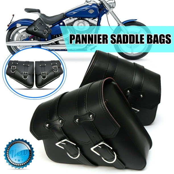 Motorcycle Waterproof Saddle Bags Rivets Harley Bike List Below 15 x 12 x 5"